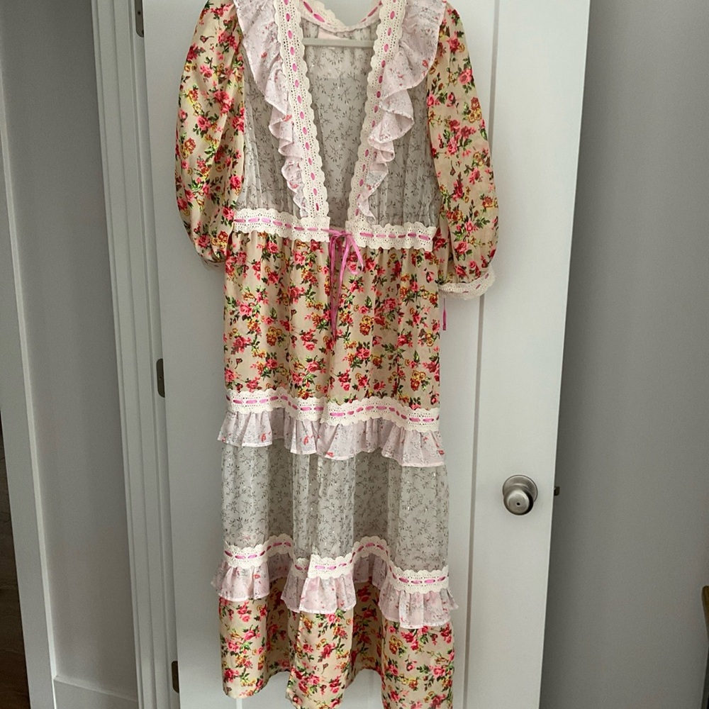 Free People Floral Lace Long kimono jacket